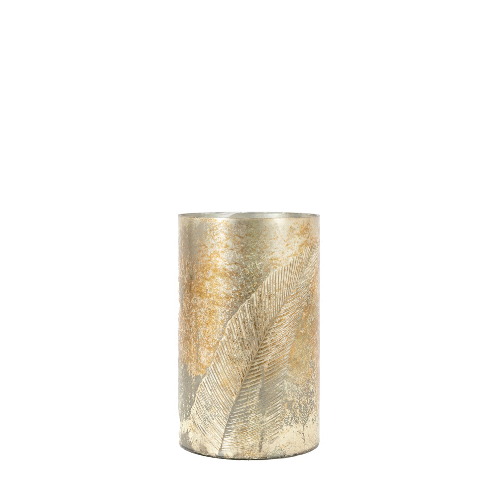 Gallery Interiors Flume Hurricane in Antique Gold
