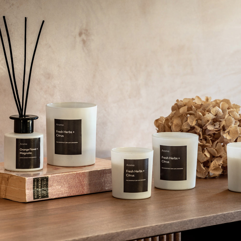 Gallery Interiors Aroma Votive in Fresh Herbs & Citrus Scent