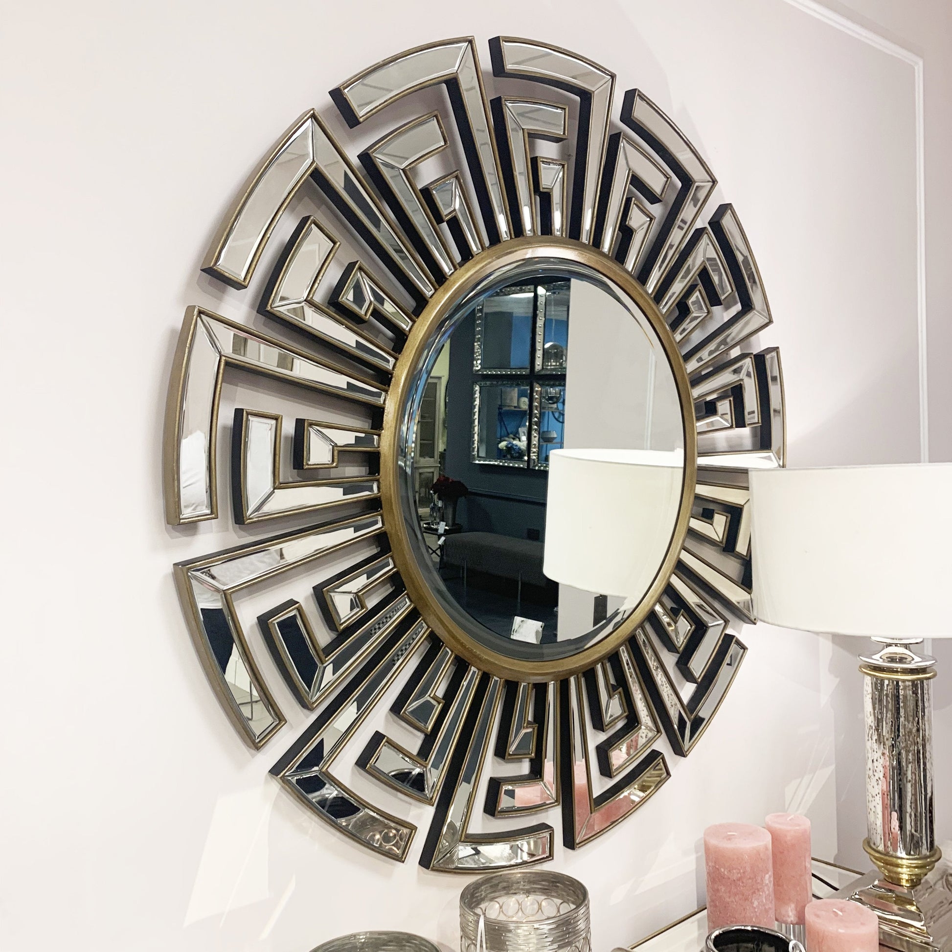 Libra Claridge Deco Round Mirror-Libra-Olivia's