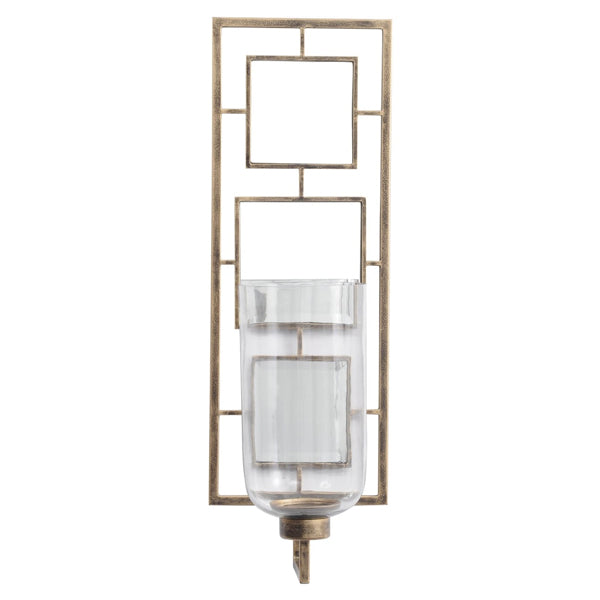 Libra Luxurious Glamour Collection - Occtaine Antique Wall Sconce with Mirrored Back Gold