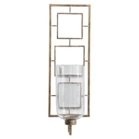 Libra Luxurious Glamour Collection - Occtaine Antique Wall Sconce with Mirrored Back Gold