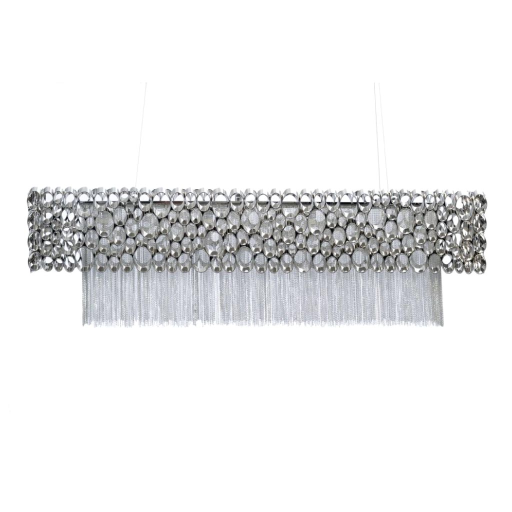 Libra Venus Nickel Rectangular Chandelier G9 40W-Libra-Olivia's